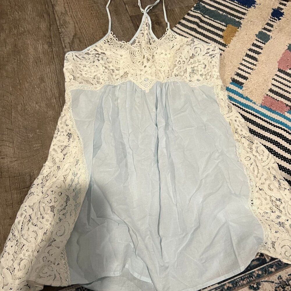 In Bloom large blue lace nighty